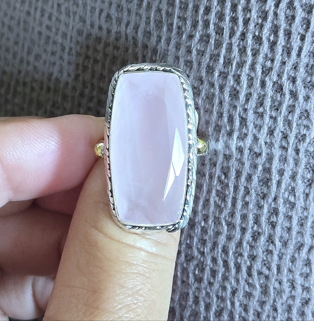 Shivam Rectangular Rose🌹 Quartz Statement Ring💍 - NWT - Picture 2 of 16